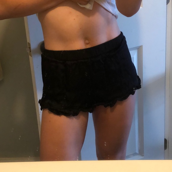 Satin Shorts Ruffle Trim Forever 21 SOLD - Picture 3 of 4